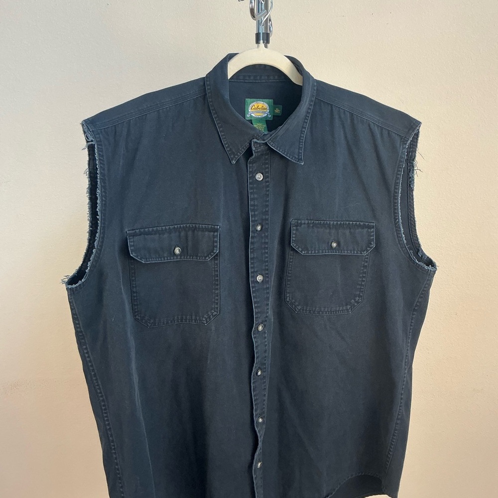 Cabela's Dark Denim Sleeveless button up